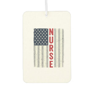 Nurse American Flag Vintage Engraving Shirt Design Car Air Freshener