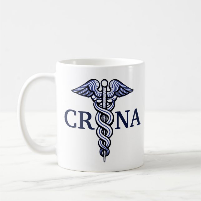 Nurse Anaesthetist Caduceus Customisable Name 11oz Coffee Mug (Left)