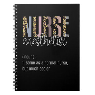 Nurse Anaesthetist Funny Definition Cool Leopard P Notebook