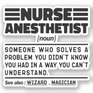 Nurse Anaesthetist Noun Nursing Specialist Funny