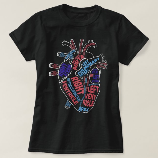 Nurse anatomical heart Cardiology medical  T-Shirt (Design Front)