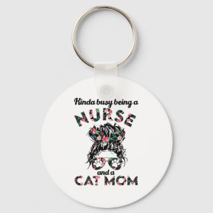 Nurse and cat mum funny gifts ideas key ring
