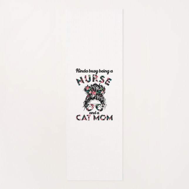 Nurse and cat mum funny gifts ideas  yoga mat (Front)