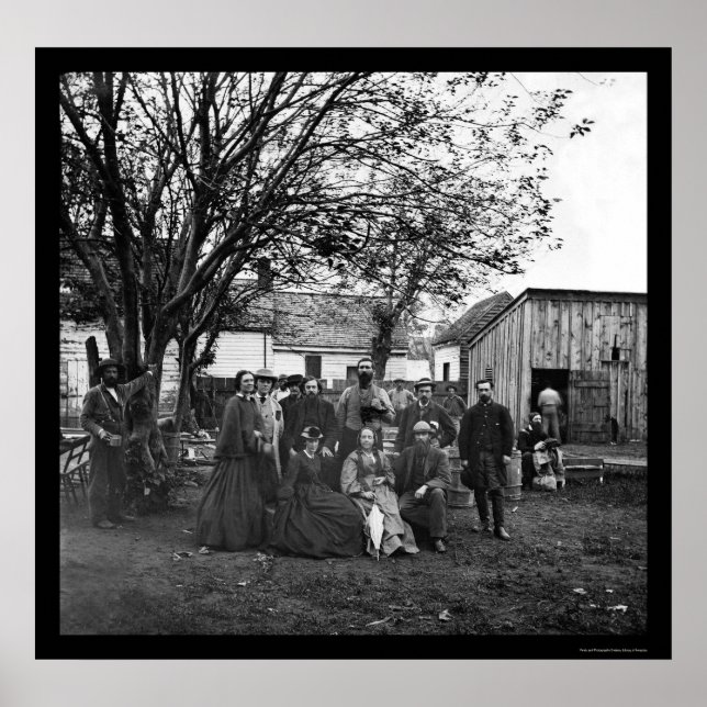 Nurse and Officers of the Sanitary Commission 1864 Poster (Front)