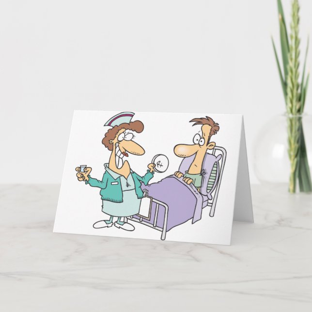 Nurse And Patient Greeting Cards (Front)