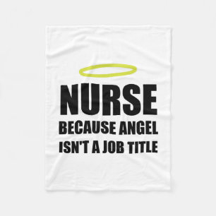 Nurse Angel Job Title Fleece Blanket