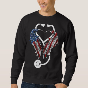Nurse Angel Wings Patriotic July 4 Presents For Nu Sweatshirt
