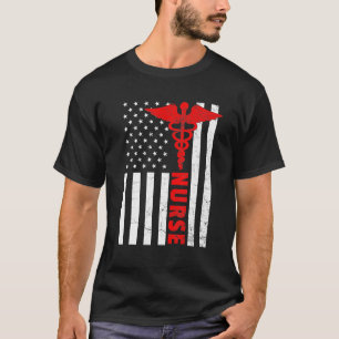 Nurse Appreciation Gift  American Flag RN July 4Th T-Shirt