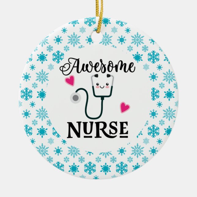 Nurse Appreciation Gift Ceramic Tree Decoration (Front)
