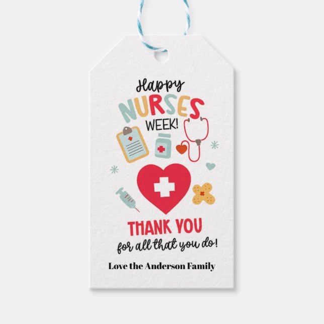 NURSE Appreciation Gift Tag Happy Nurses Week Gift (Front)