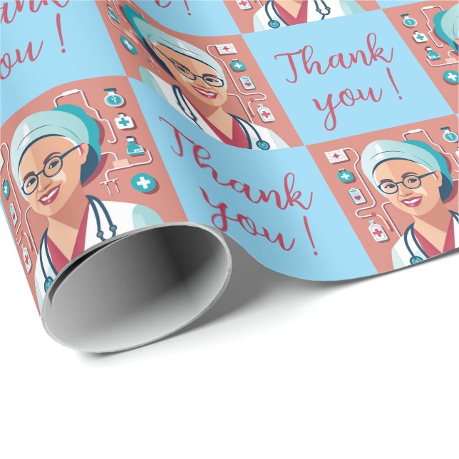 Nurse Appreciation Gift Wrap (Roll Corner)