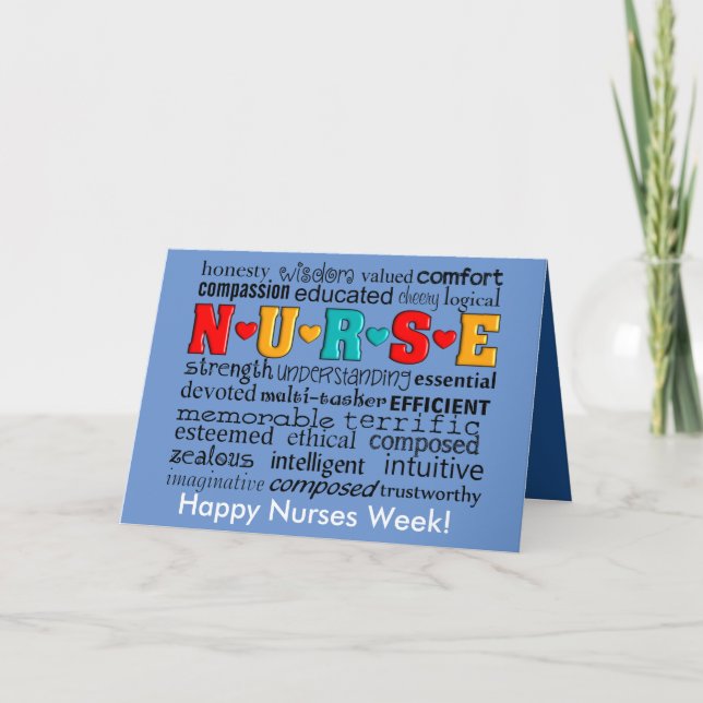 Nurse Appreciation Greeting Card Blue (Front)