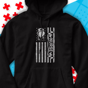 Nurse Appreciation Hero Heart Life American Flag Hoodie