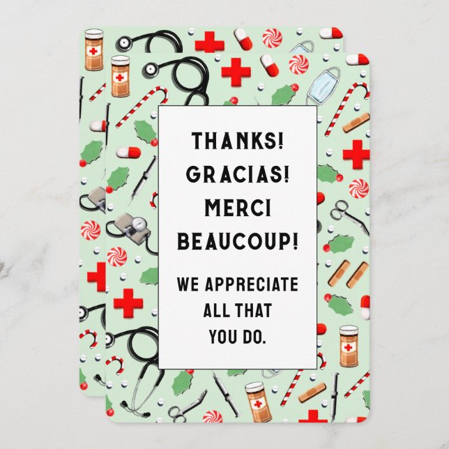 Nurse Appreciation Holiday Cards (Front/Back)