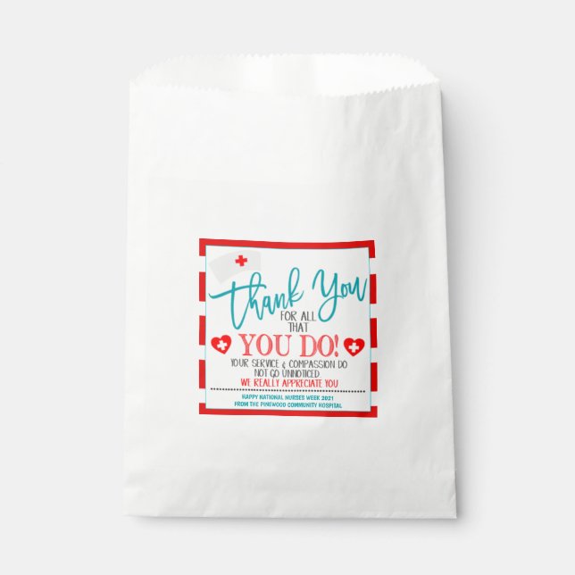 Nurse Appreciation Treat Bags (Front)