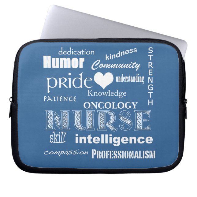 Nurse Attributes/ONCOLOGY (Customisable) Laptop Sleeve (Front)