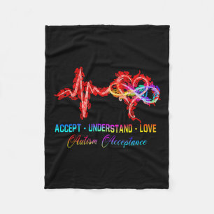 Nurse Autism Accept Understand Love Autism Awarene Fleece Blanket