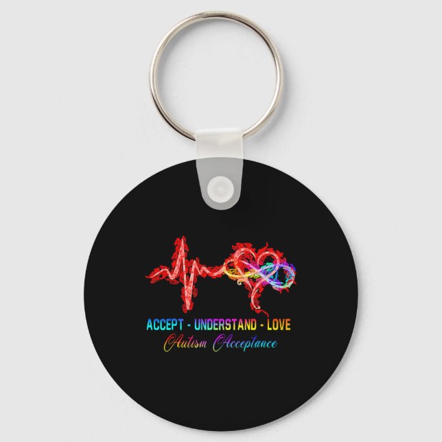 Nurse Autism Accept Understand Love Autism Awarene Key Ring (Front)