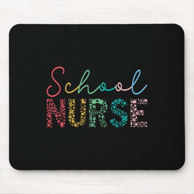 Nurse Back To School Nurse Elements Graphic  Mouse Pad (Front)
