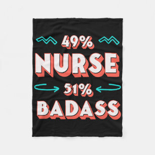Nurse Bad Funny Nursing Humour Rn Sarcastic Boss Fleece Blanket