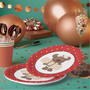 Nurse bear party paper plate