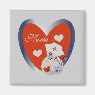 Nurse Bear With Heart T-shirts and Gifts Magnet