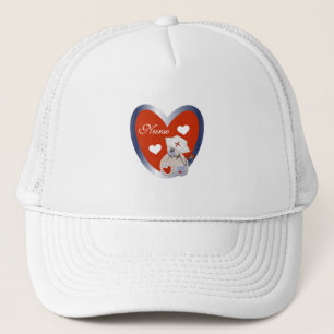 Nurse Bear With Heart T-shirts and Gifts Trucker Hat