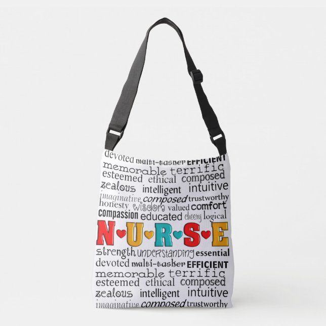 Nurse Best Adjectives Crossbody Bag (Front)