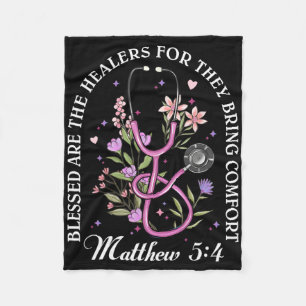 Nurse Bible Verse Blessed Are The Healers Fleece Blanket