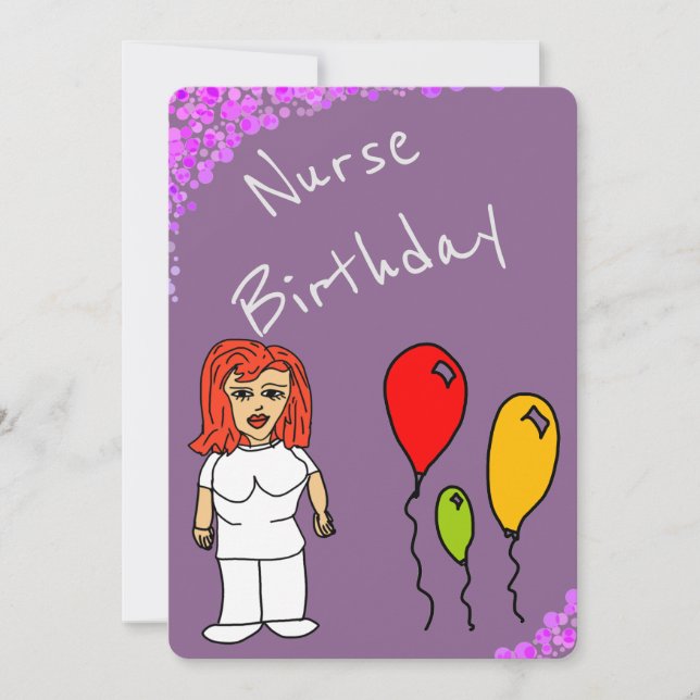 Nurse birthday invitation (Front)