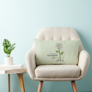 Nurse Birthday Religious Green Daisy Personalised Lumbar Cushion