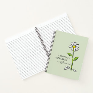 Nurse Birthday Religious Green Daisy Personalised Notebook