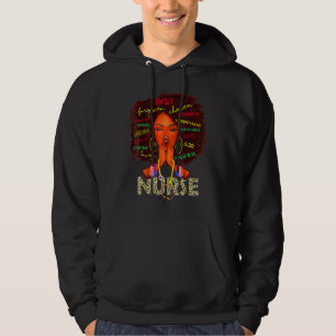 Nurse Black Woman Magic Afro Melanin Queen Black H Hoodie
