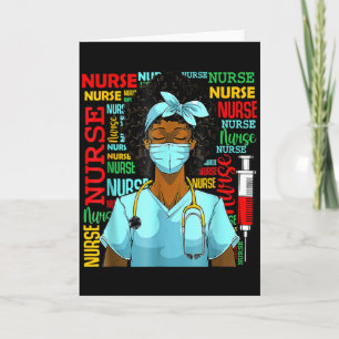 Nurse Black Women Black History Afro African Pride Card