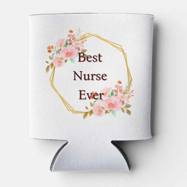 Nurse Blush Pink Wild Roses Can Cooler (Front)