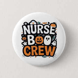 Nurse Boo Crew Halloween Healthcare Hero Spooky 6 Cm Round Badge