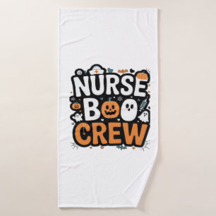 Nurse Boo Crew Halloween Healthcare Hero Spooky Bath Towel