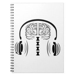 Nurse Brain Gray Listening to Song Spiral Notebook