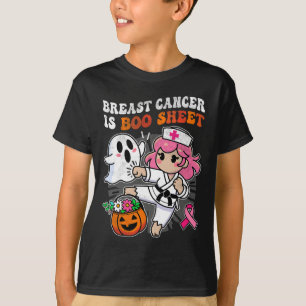 Nurse Breast Cancer Awareness Karate Fight Ghost H T-Shirt