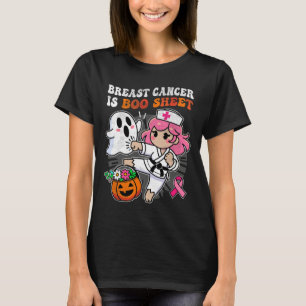 Nurse Breast Cancer Awareness Karate Fight Ghost H T-Shirt