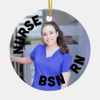 nurse bsn rn photo circle ceramic tree decoration