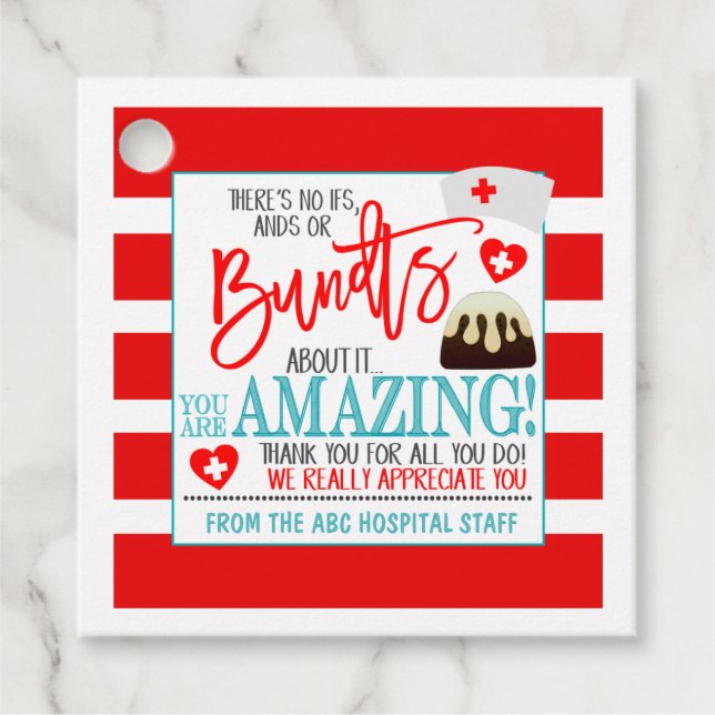 Nurse Bundt Cake Gift Tag (Front)