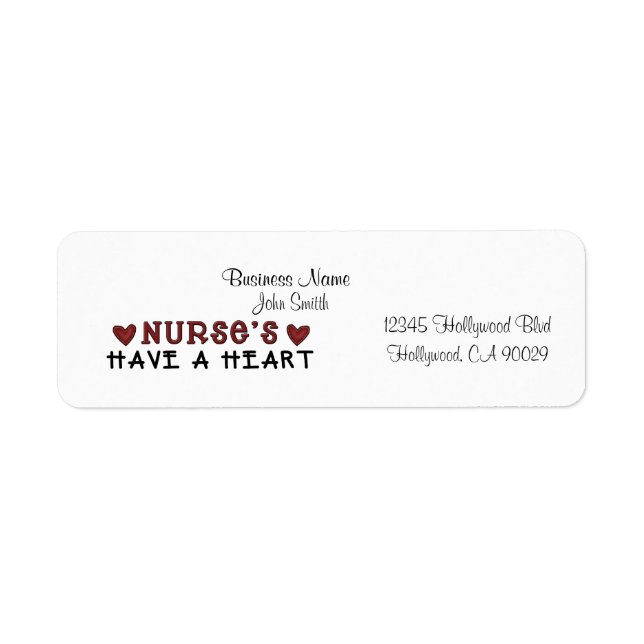 Nurse Business Address Label (Front)