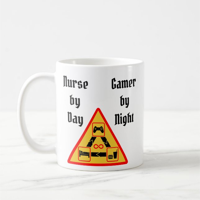 Nurse by Day, Gamer by Night Coffee Mug (Left)