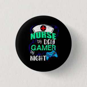 Nurse by Day Gamer by Night, Nursing Gaming 3 Cm Round Badge