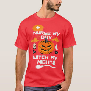 Nurse By Day Witch By Night Essential Hallowen Nur T-Shirt