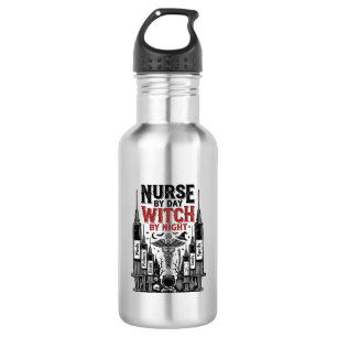 Nurse By Day Witch By Night Halloween Design_1 532 Ml Water Bottle