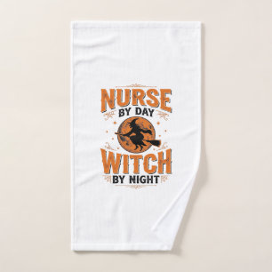 Nurse by Day Witch by Night Halloween Design_1 Hand Towel