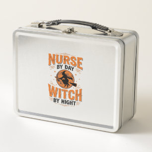 Nurse by Day Witch by Night Halloween Design_1 Metal Lunch Box