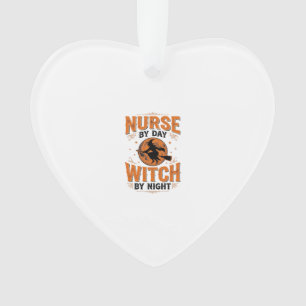Nurse by Day Witch by Night Halloween Design_1 Ornament